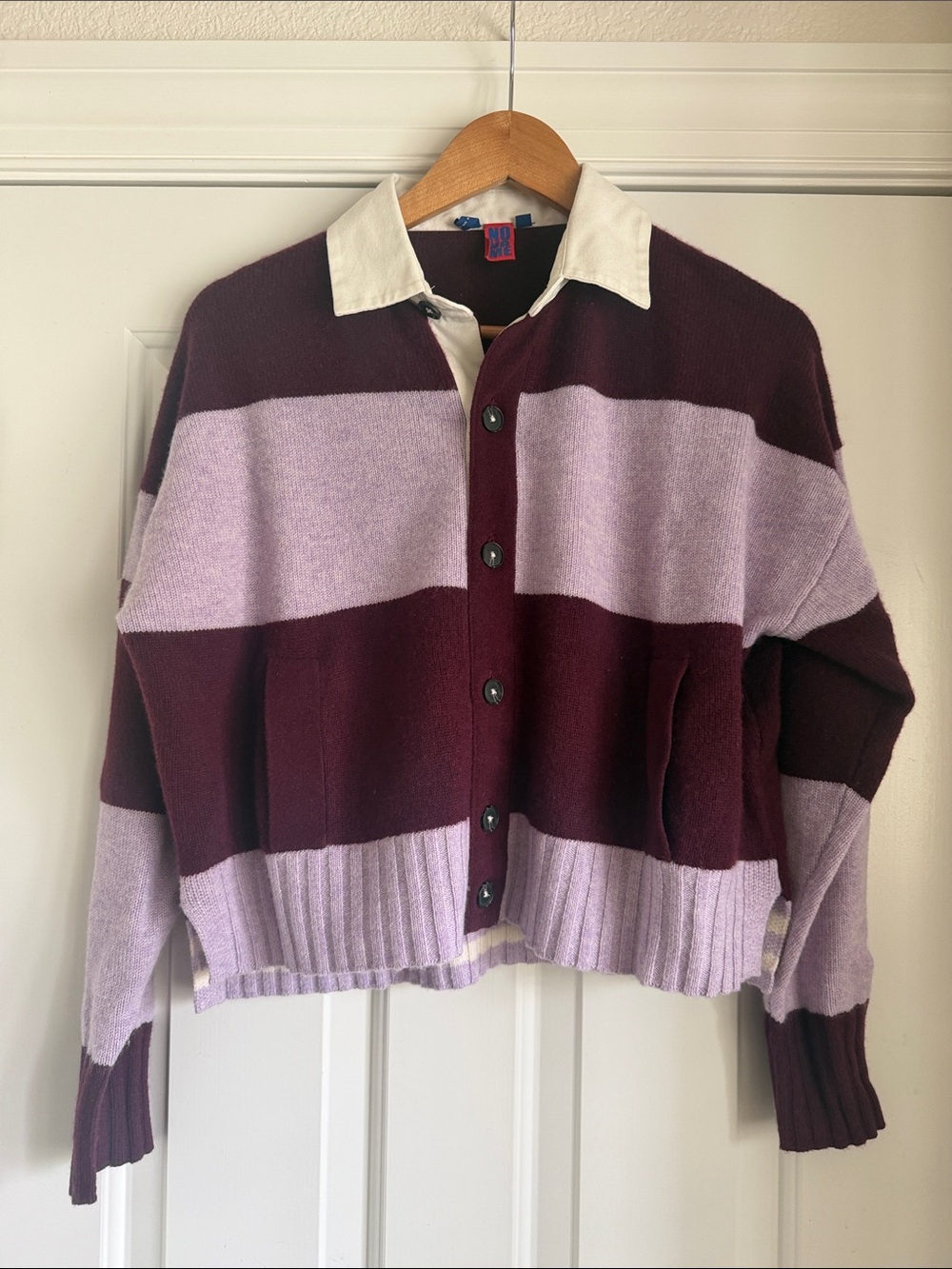 No Name: every day, rouge, rugby cardigan